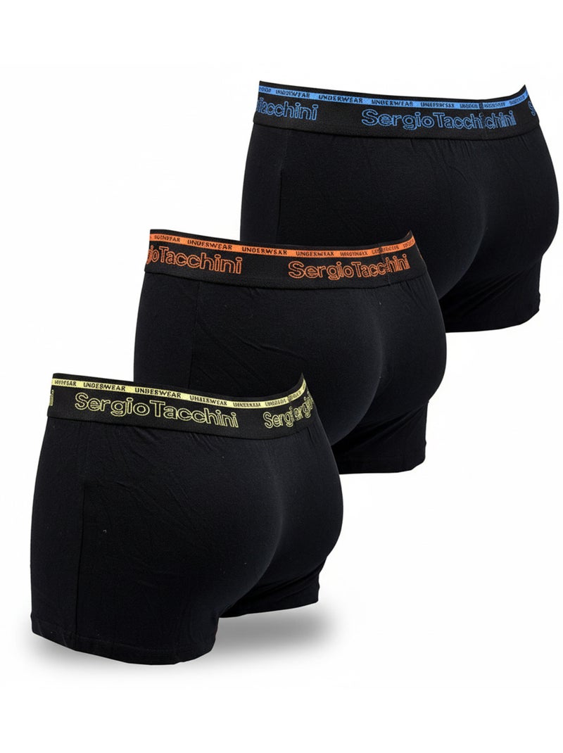 Pack de 3 Cuecas Boxer Homem SERGIO TACCHINI Preto - Kiabi