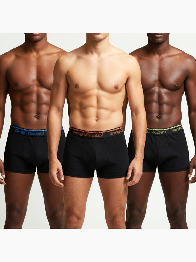 Pack de 3 Cuecas Boxer Homem SERGIO TACCHINI Preto - Kiabi