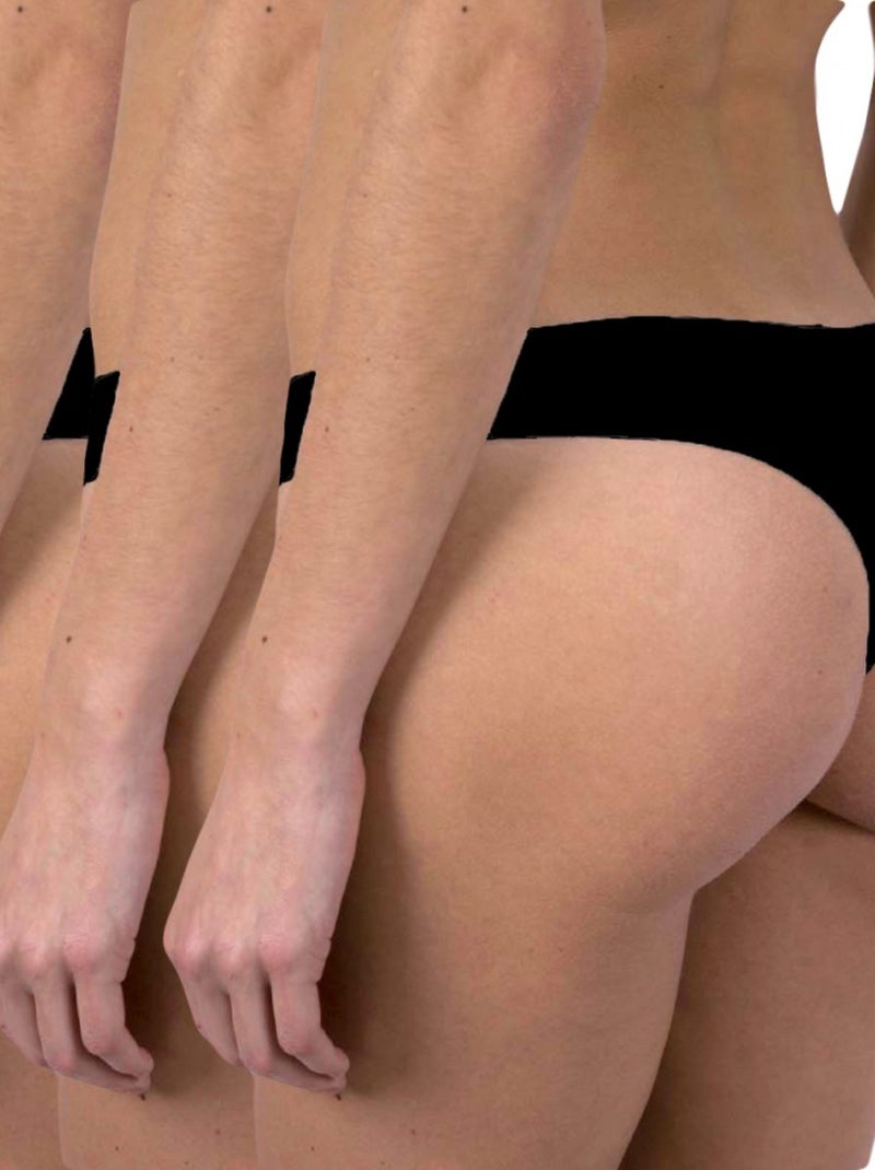 Pack de 3 cuecas brasileiras microfibra mulher Preto - Kiabi