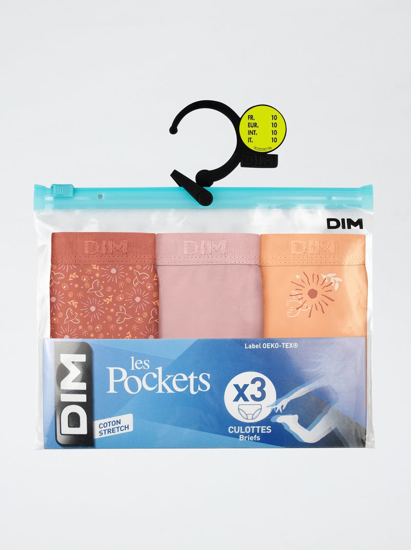 Pack de 3 cuecas 'DIM' em algodão liso Amarelo - Kiabi