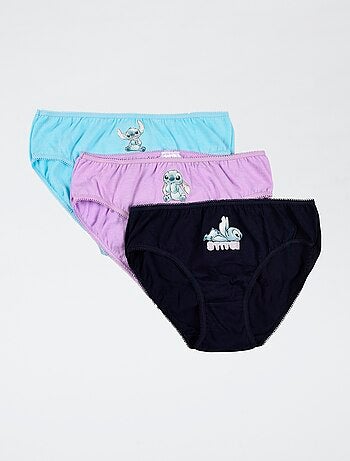 Pack de 3 cuecas 'Disney' 'Stitch' em algodão