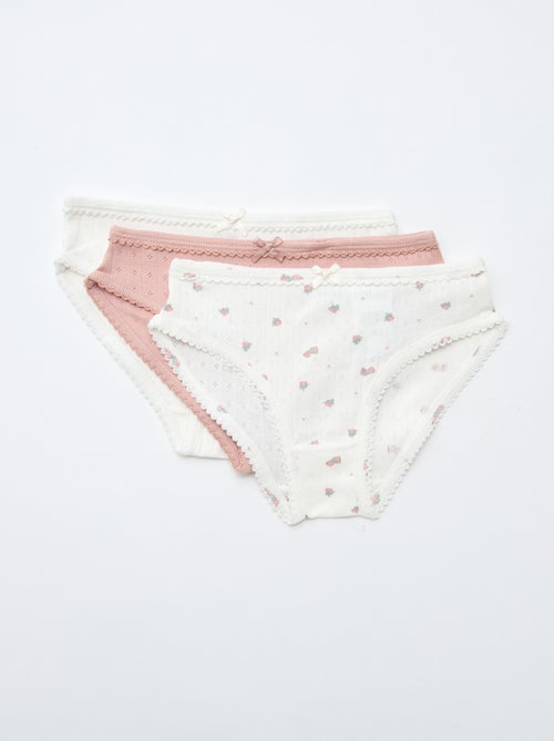 Pack de 3 cuecas em malha rendada - Kiabi