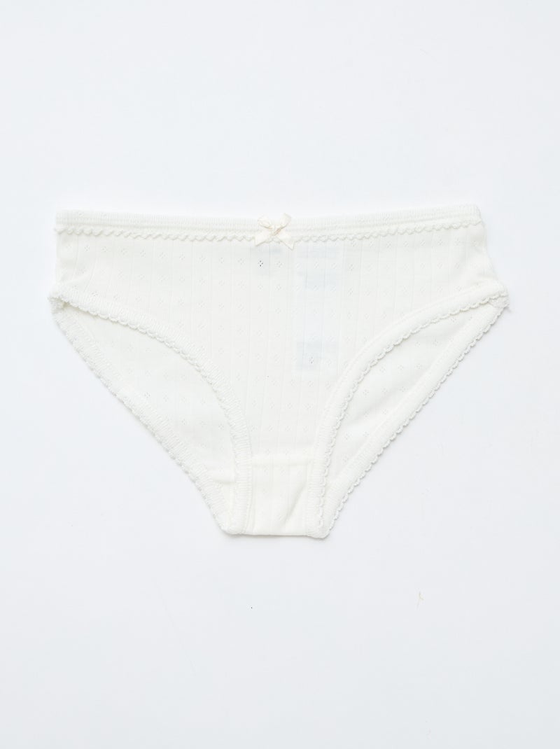 Pack de 3 cuecas em malha rendada Branco - Kiabi