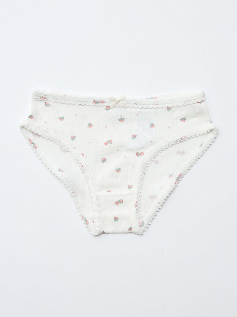 Pack de 3 cuecas em malha rendada Branco - Kiabi