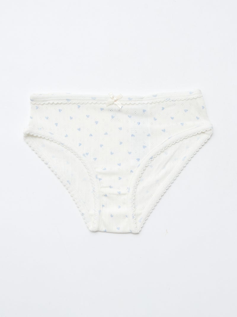 Pack de 3 cuecas em malha rendada Branco - Kiabi