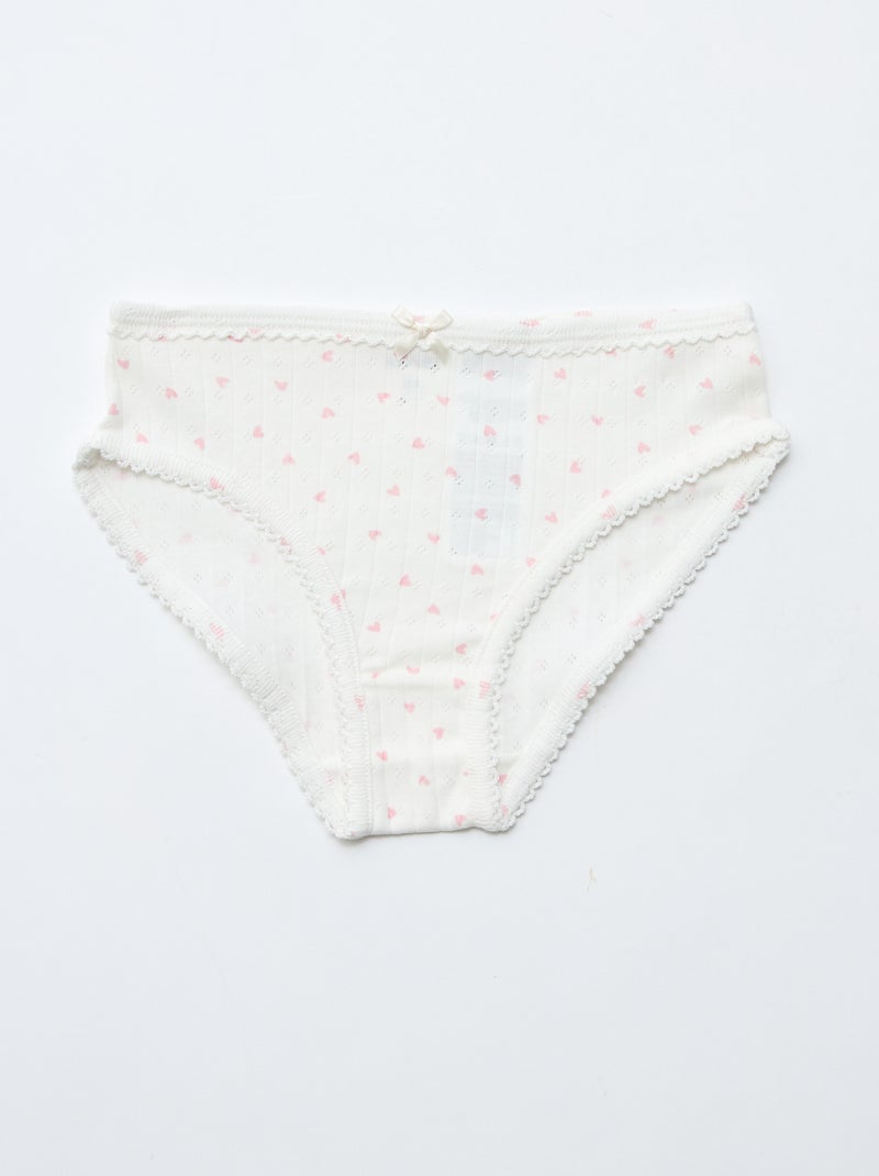 Pack de 3 cuecas em malha rendada Branco - Kiabi