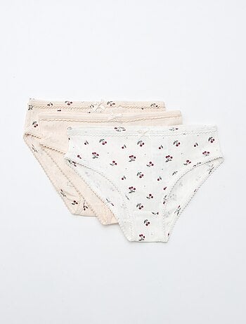 Pack de 3 cuecas em malha rendada