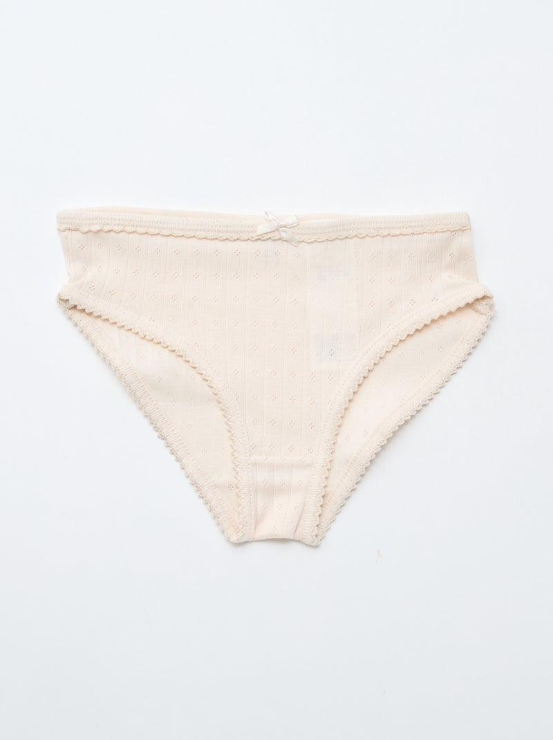 Pack de 3 cuecas em malha rendada Rosa - Kiabi