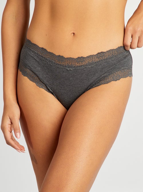 Pack de 3 cuecas shorty caneladas - Kiabi