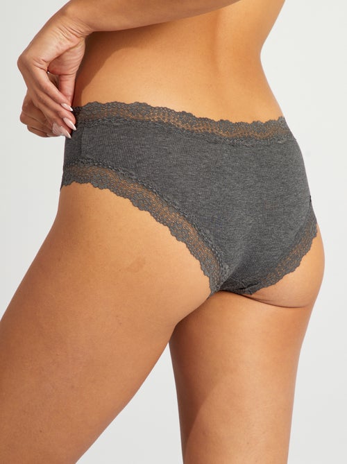 Pack de 3 cuecas shorty caneladas - Kiabi