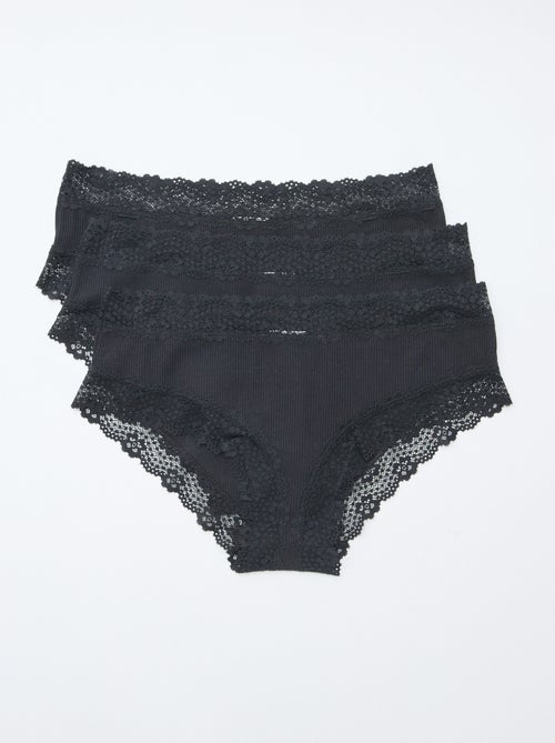 Pack de 3 cuecas shorty caneladas - Kiabi