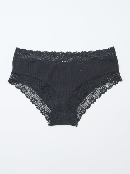 Pack de 3 cuecas shorty caneladas - Kiabi