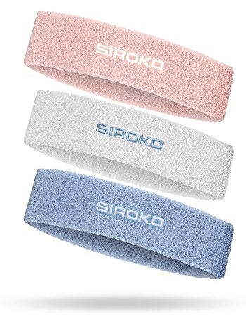 Pack de 3 fitas de cabeça para ténis