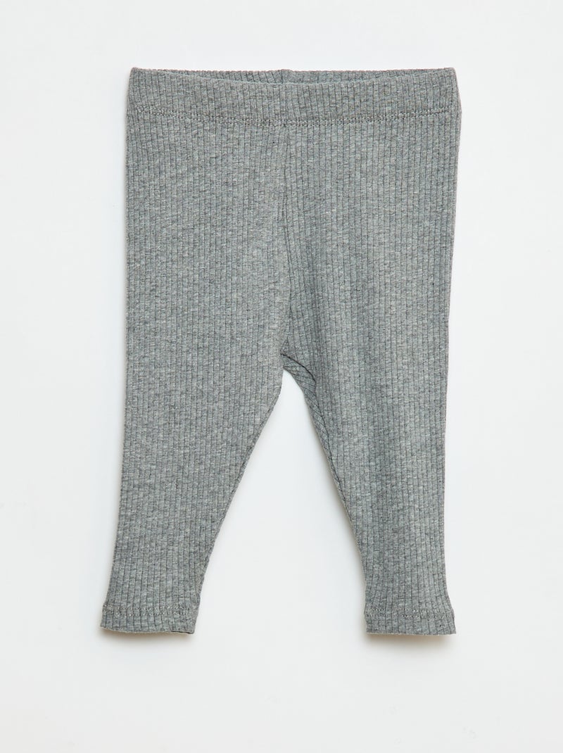 Pack de 3 leggings canelados Bege - Kiabi