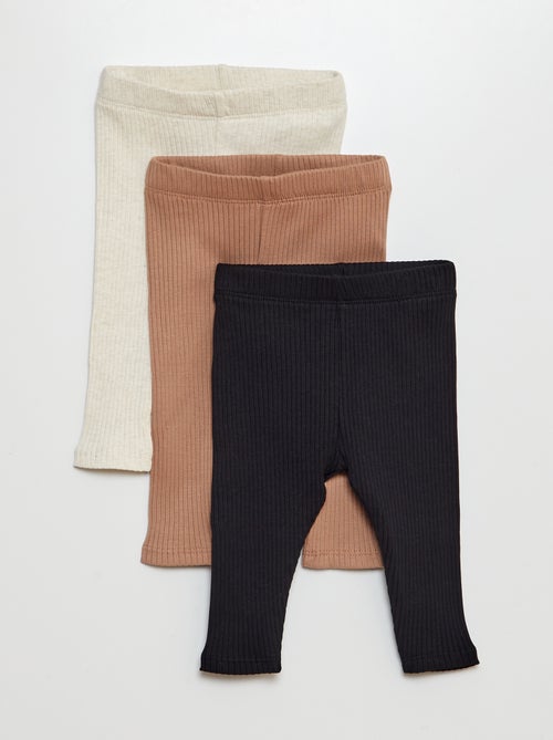 Pack de 3 leggings canelados - Kiabi