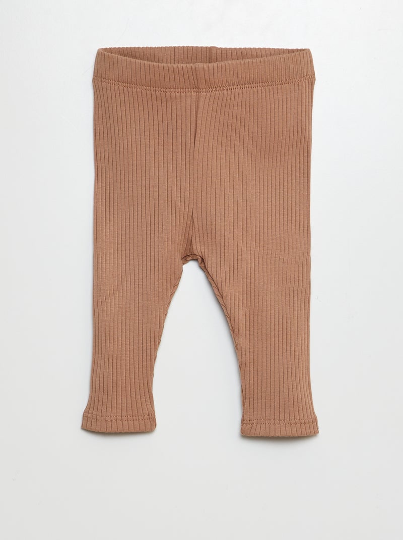 Pack de 3 leggings canelados CASTANHO - Kiabi