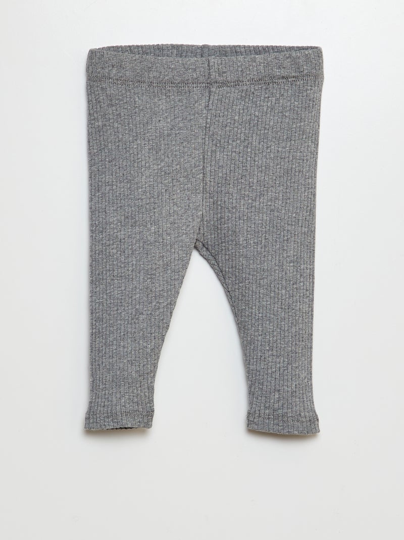 Pack de 3 leggings canelados CINZA - Kiabi