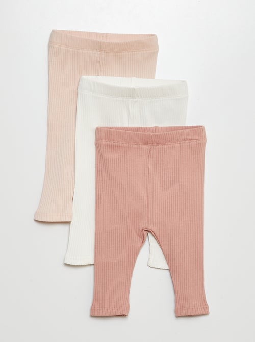 Pack de 3 leggings canelados - Kiabi