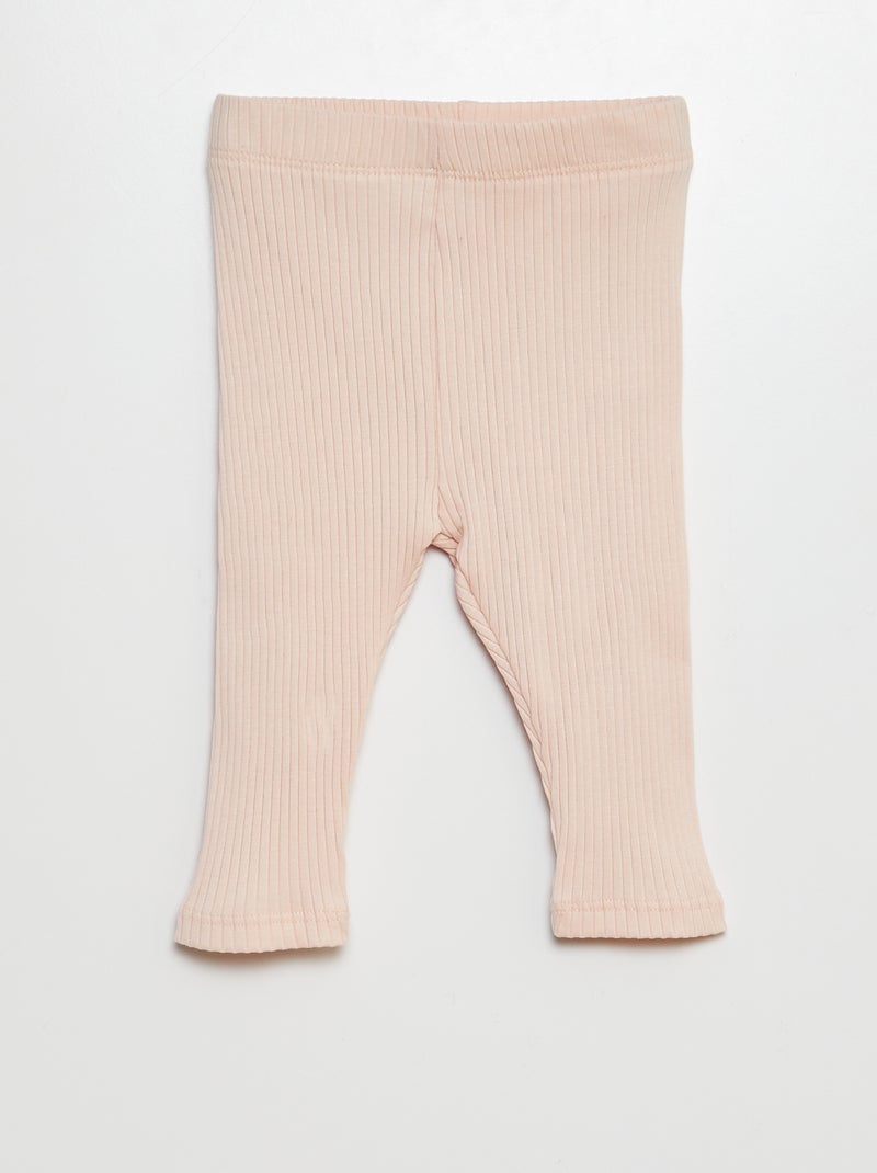 Pack de 3 leggings canelados ROSA - Kiabi