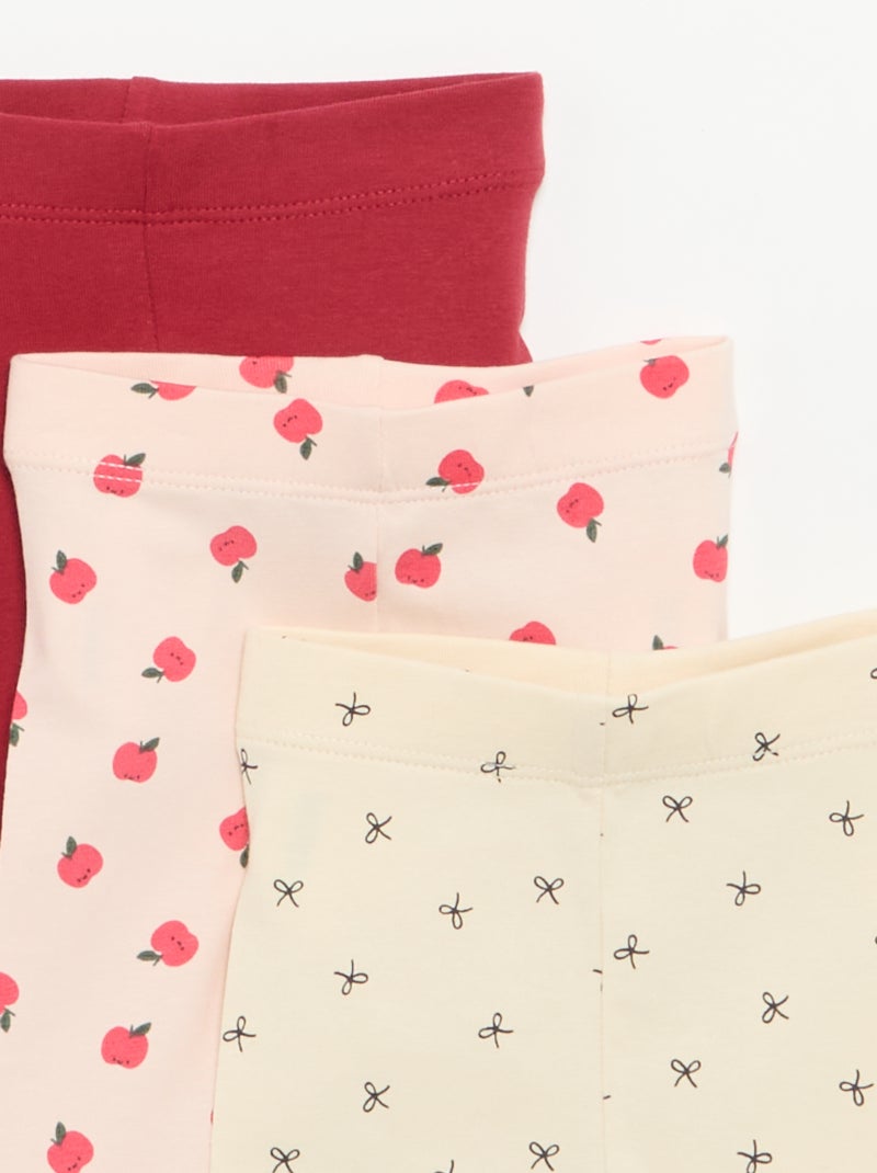 Pack de 3 leggings compridos Rosa - Kiabi