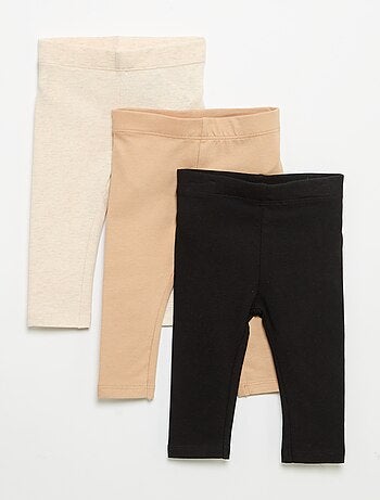 Pack de 3 leggings lisos em jersey
