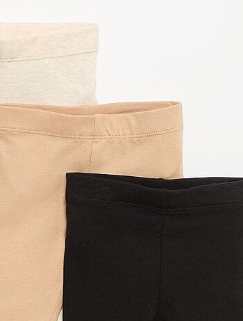 Pack de 3 leggings lisos em jersey