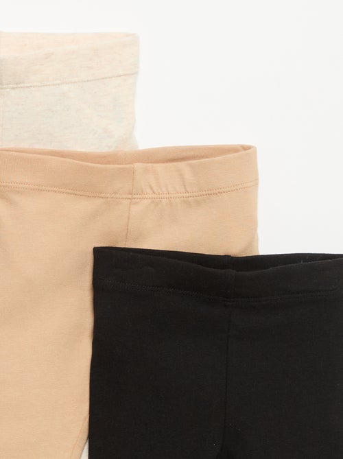 Pack de 3 leggings lisos em jersey - Kiabi
