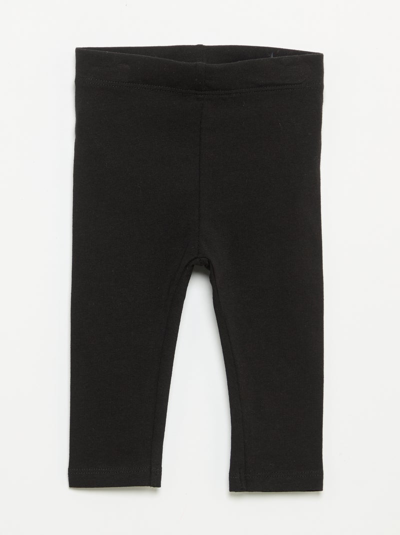 Pack de 3 leggings lisos em jersey Preto - Kiabi