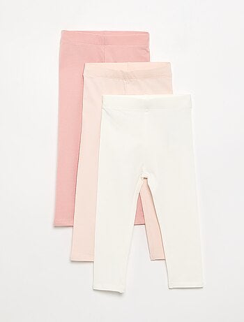 Pack de 3 leggings lisos em jersey