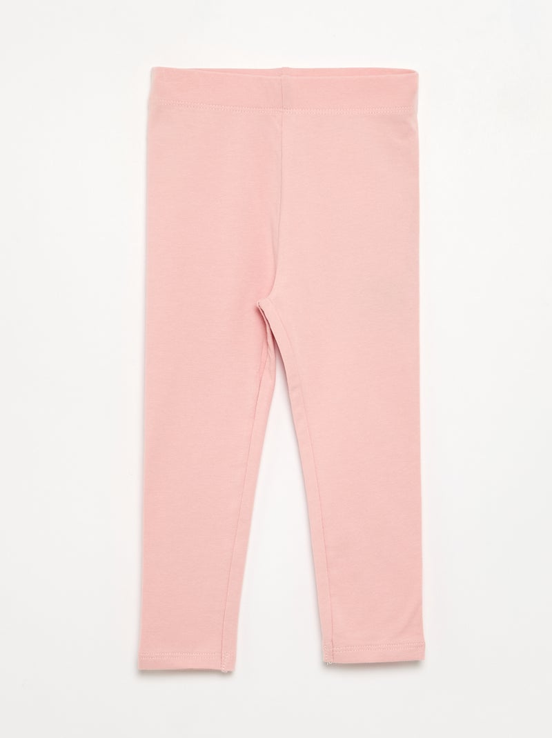 Pack de 3 leggings lisos em jersey Rosa - Kiabi