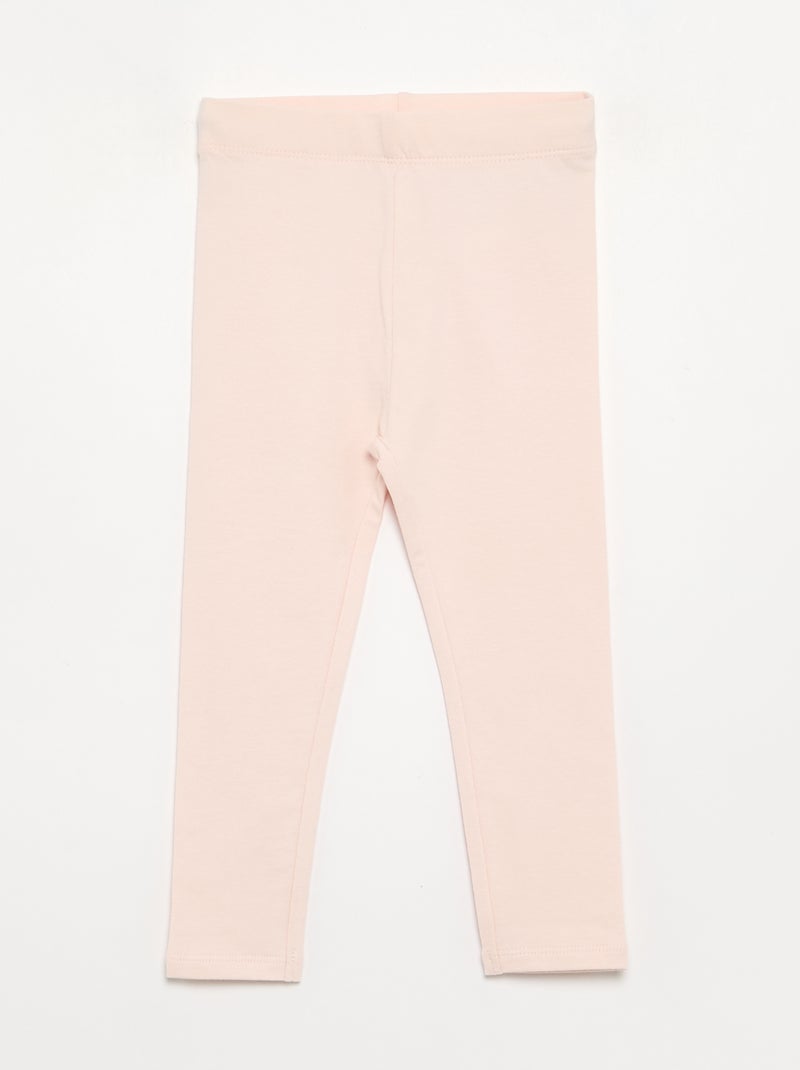 Pack de 3 leggings lisos em jersey Rosa - Kiabi