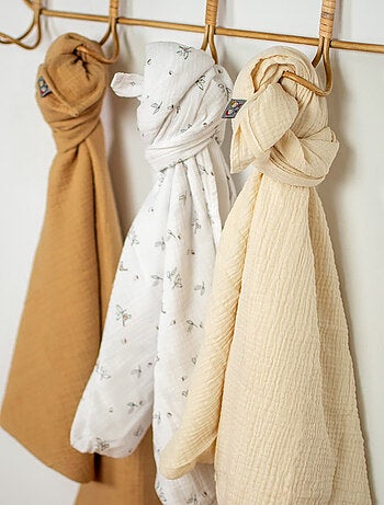 Pack de 3 maxi fraldas em gaze de algodão | sevira kids