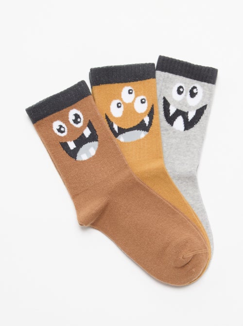 Pack de 3 meias altas 'monstro' - Kiabi