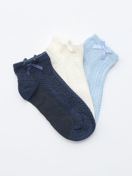 Pack de 3 meias curtas com folhos - Kiabi