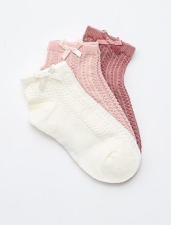 Pack de 3 meias curtas com folhos