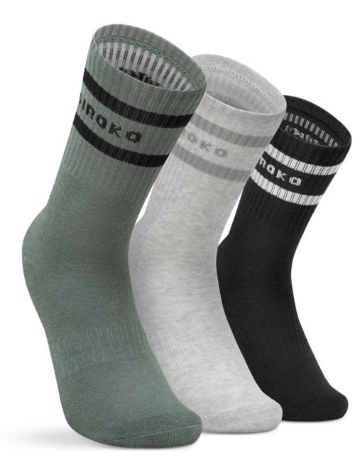 Pack de 3 meias de cano médio para desporto - Kiabi