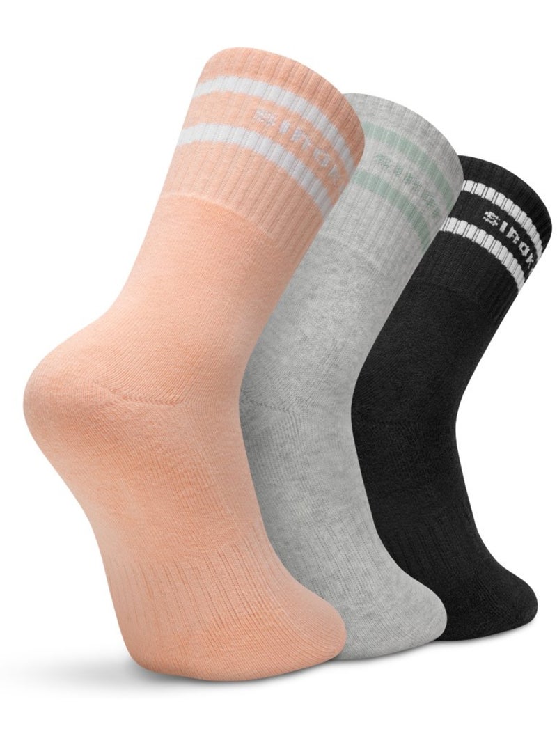 Pack de 3 meias de cano médio para desporto Rosa - Kiabi