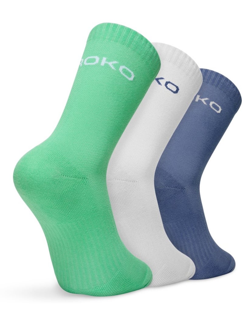 Pack de 3 meias de cano médio para padel Branco - Kiabi