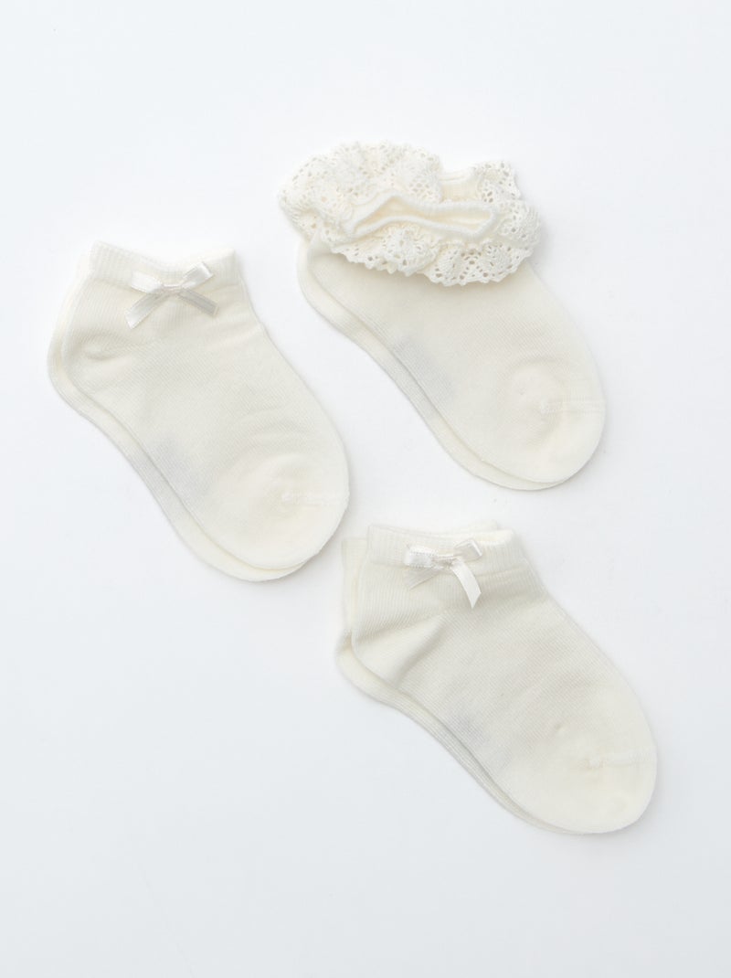 Pack de 3 meias de cerimónia Branco - Kiabi