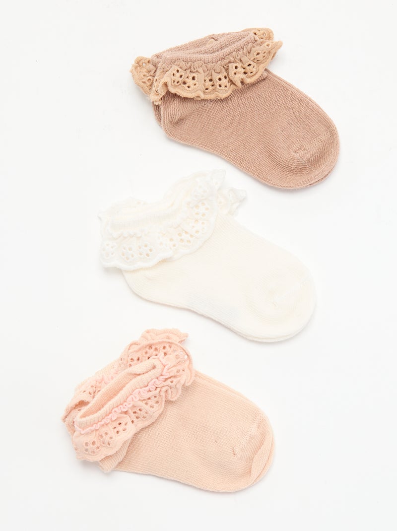 Pack de 3 meias de cerimónia Rosa - Kiabi