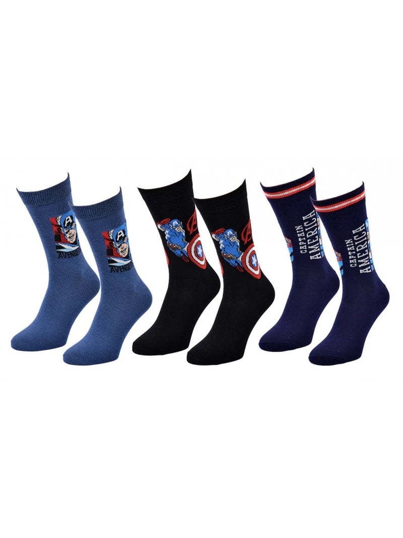 Pack de 3 Meias Homem LICENCE Azul Azul-marinho Preto - Kiabi