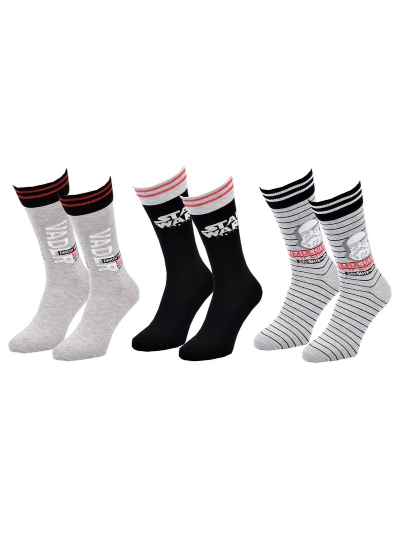 Pack de 3 Meias Homem LICENCE Cinza-preto cinza - Kiabi