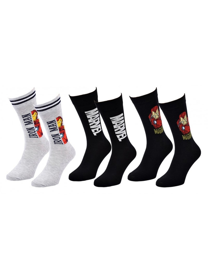 Pack de 3 Meias Homem LICENCE Cinza-preto preto - Kiabi