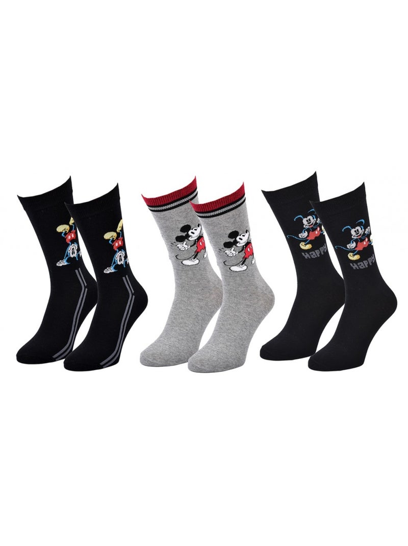 Pack de 3 Meias Homem LICENCE Preto Cinza Preto - Kiabi