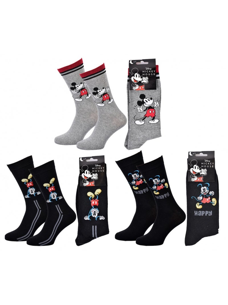 Pack de 3 Meias Homem LICENCE Preto Cinza Preto - Kiabi