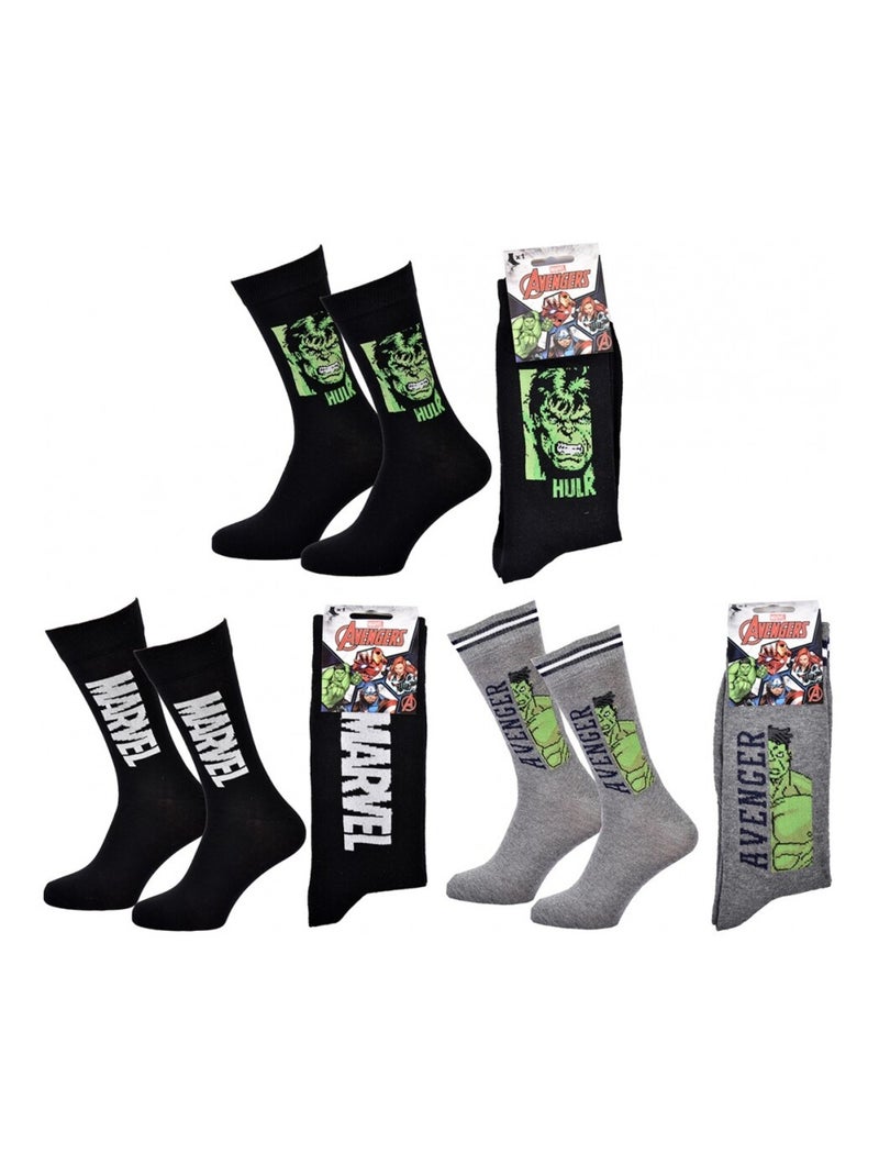 Pack de 3 Meias Homem MARVEL AVENGERS Preto Preto Cinza - Kiabi
