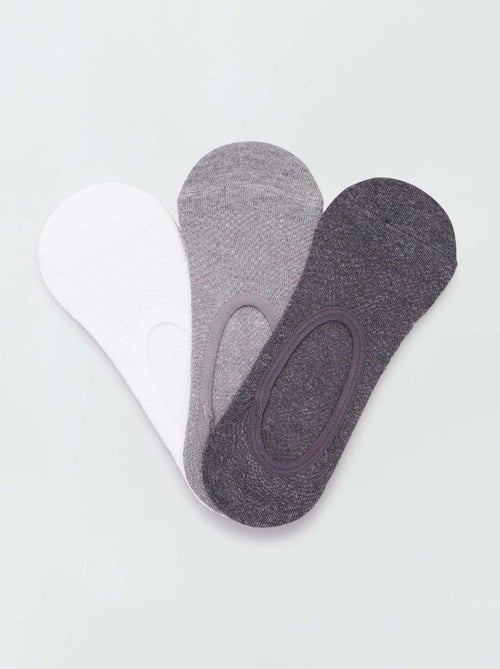 Pack de 3 meias invisíveis em algodão para mulher - Kiabi Pack de 3 meias invisíveis em algodão para mulher - Kiabi