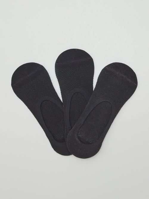 Pack de 3 meias invisíveis em algodão para mulher - Kiabi Pack de 3 meias invisíveis em algodão para mulher - Kiabi