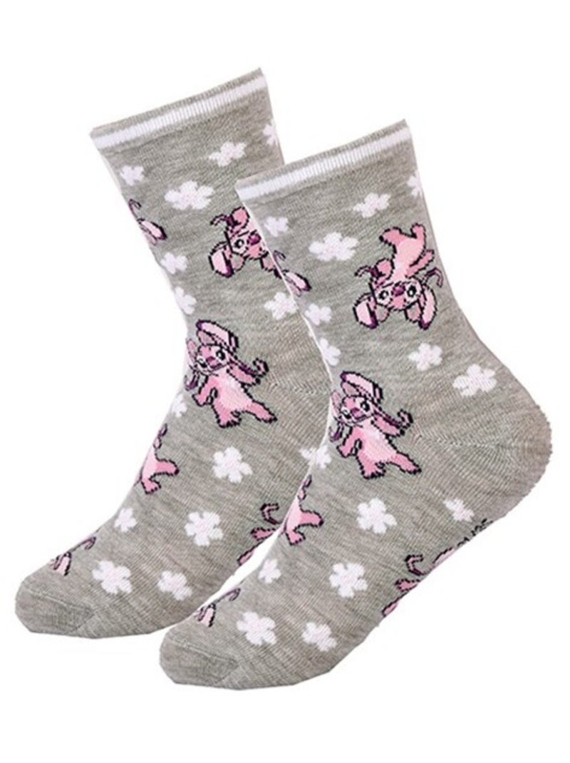 Pack de 3 Meias Rapariga DISNEY LILO ET STITCH Cinza-rosa claro - Kiabi
