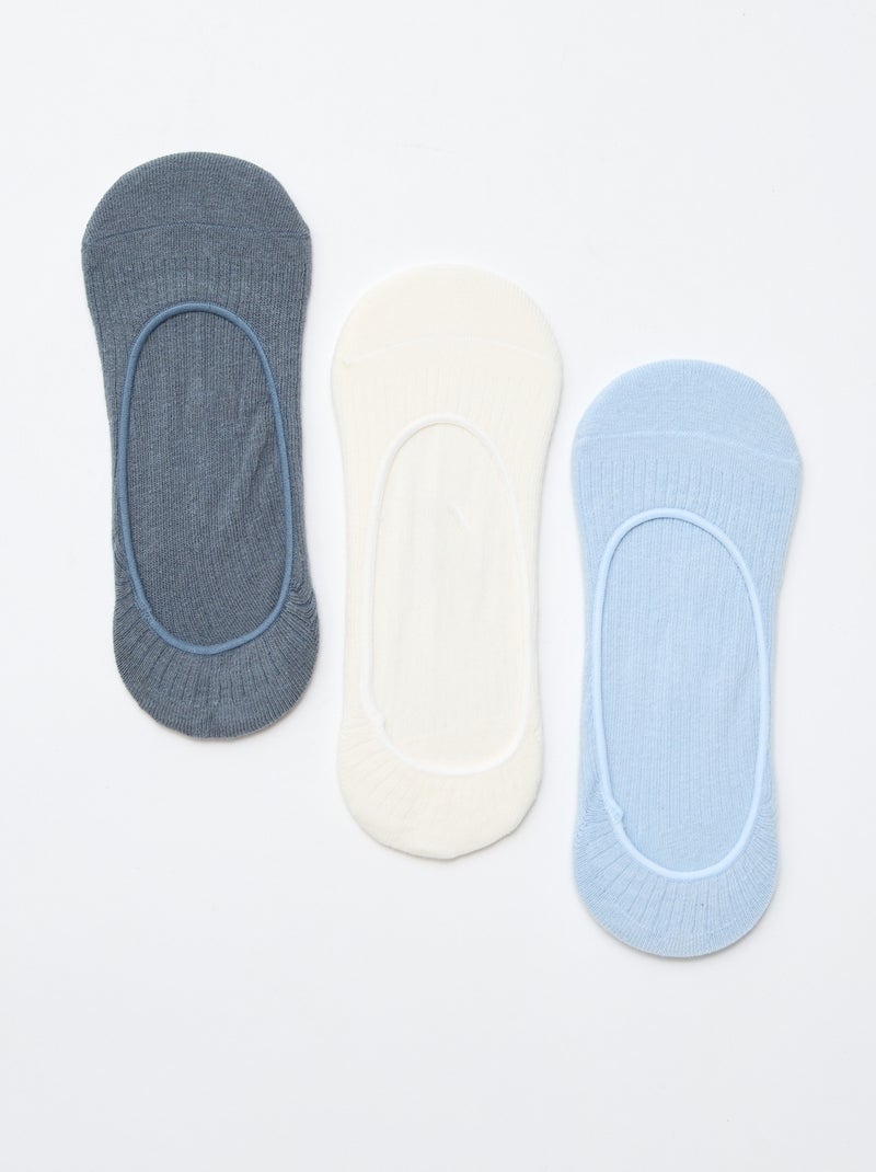 Pack de 3 meias sapatilha lisas Branco - Kiabi